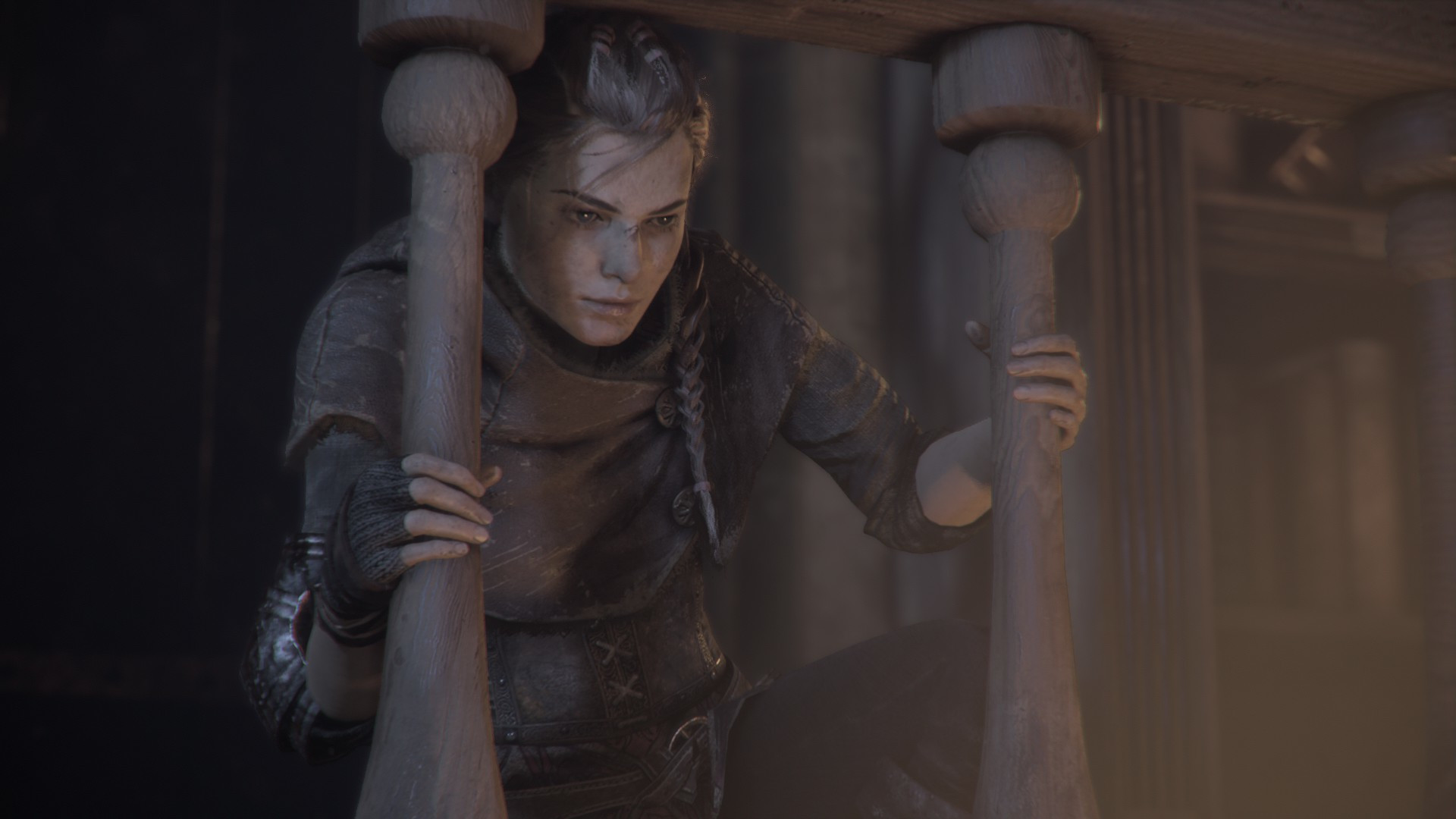 Amicia en plein espionnage dans A Plague Tale : Innocence