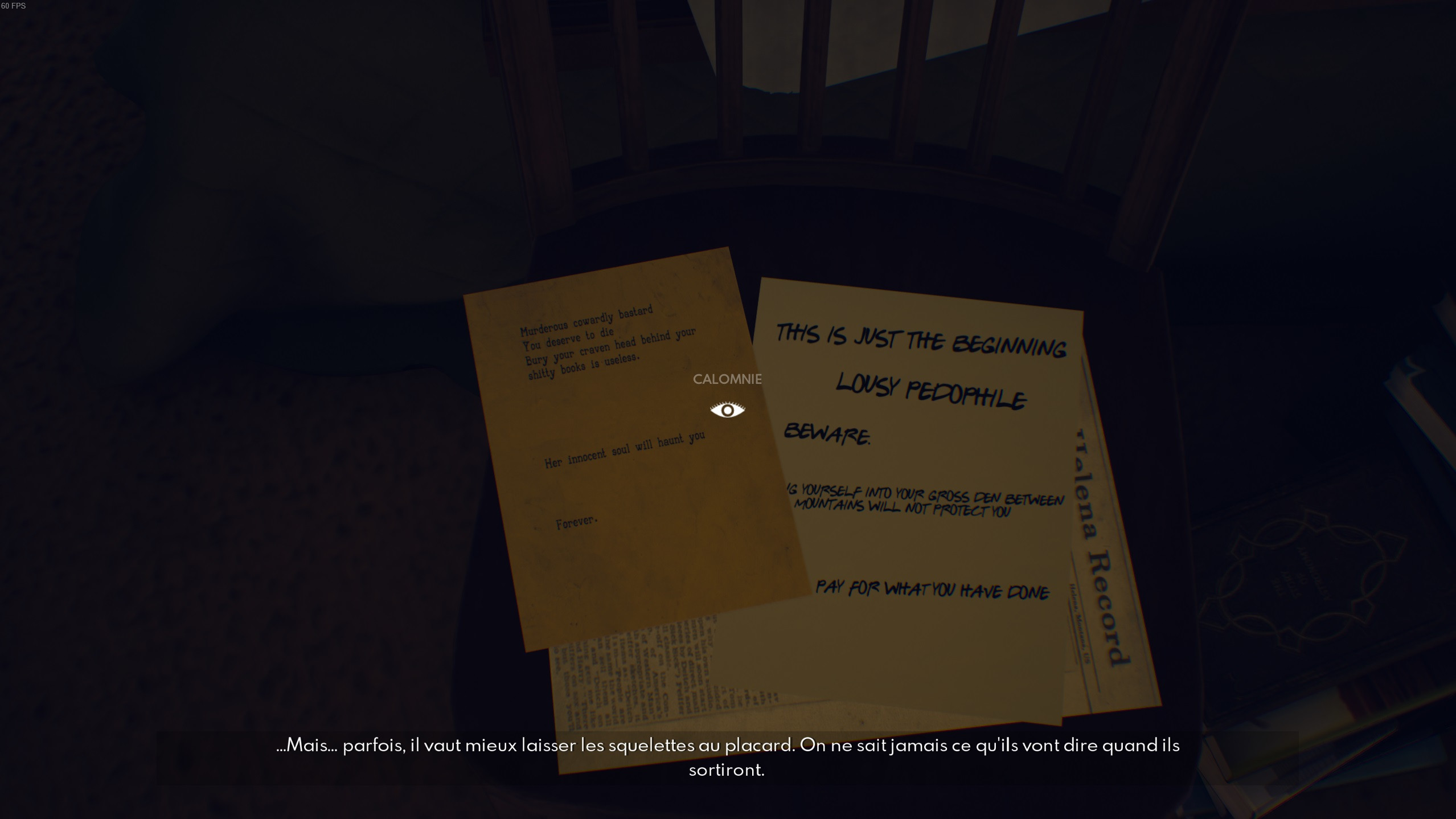 Lettres anonymes dans the Suicide of Rachel Foster