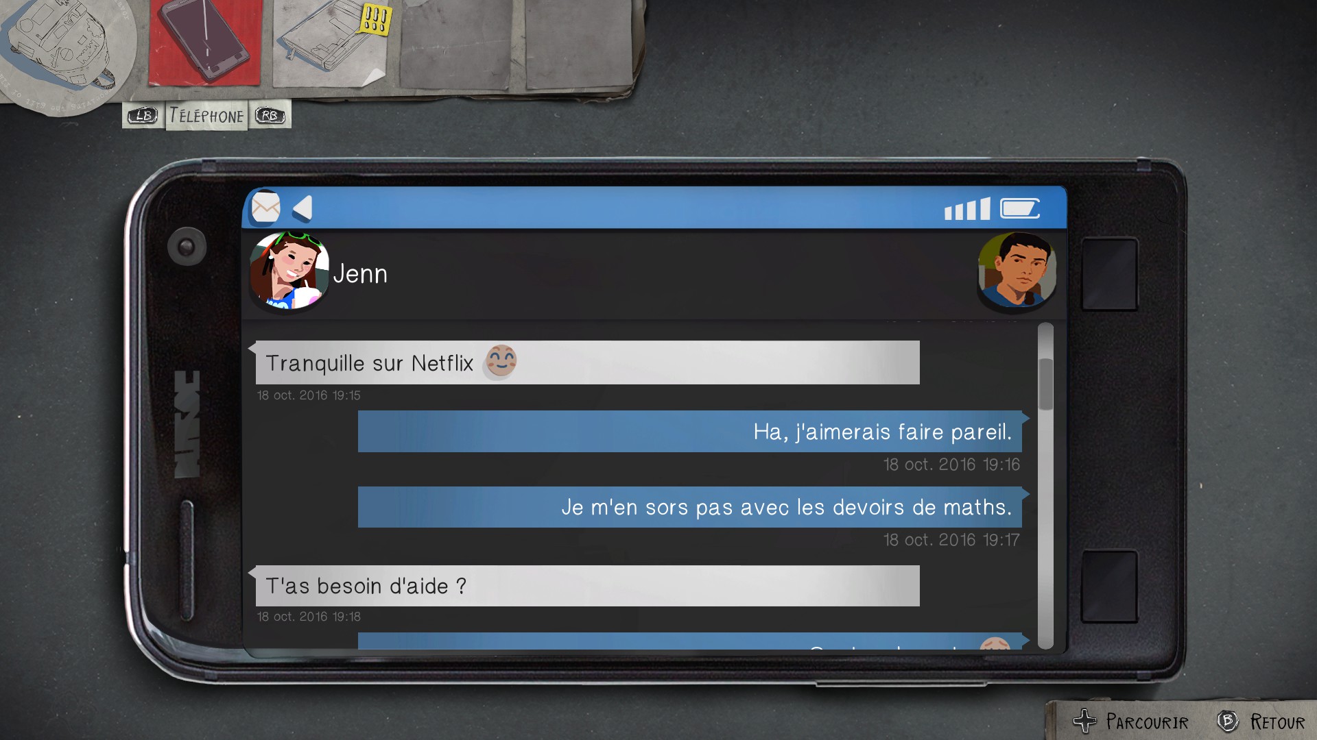 Les textos dans Life is Strange 2