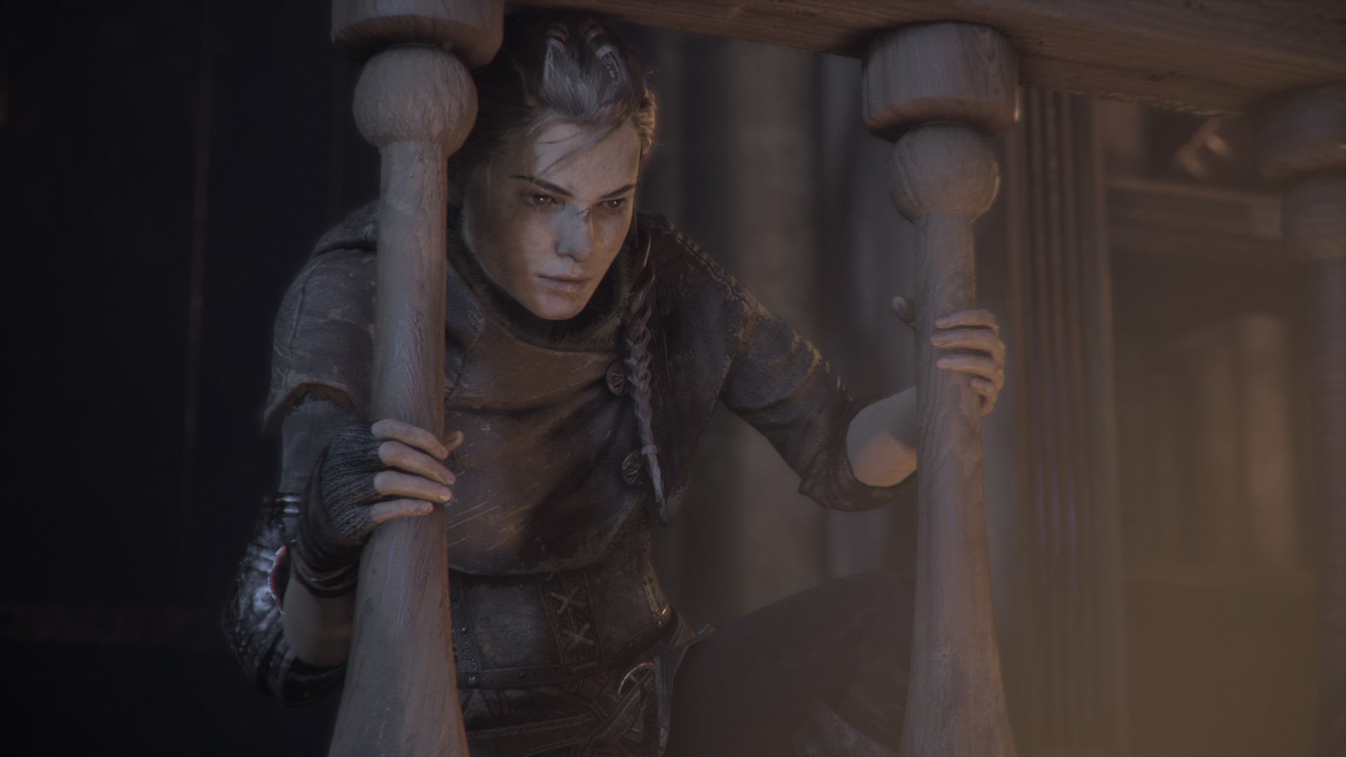 Amicia en plein espionnage dans A Plague Tale : Innocence