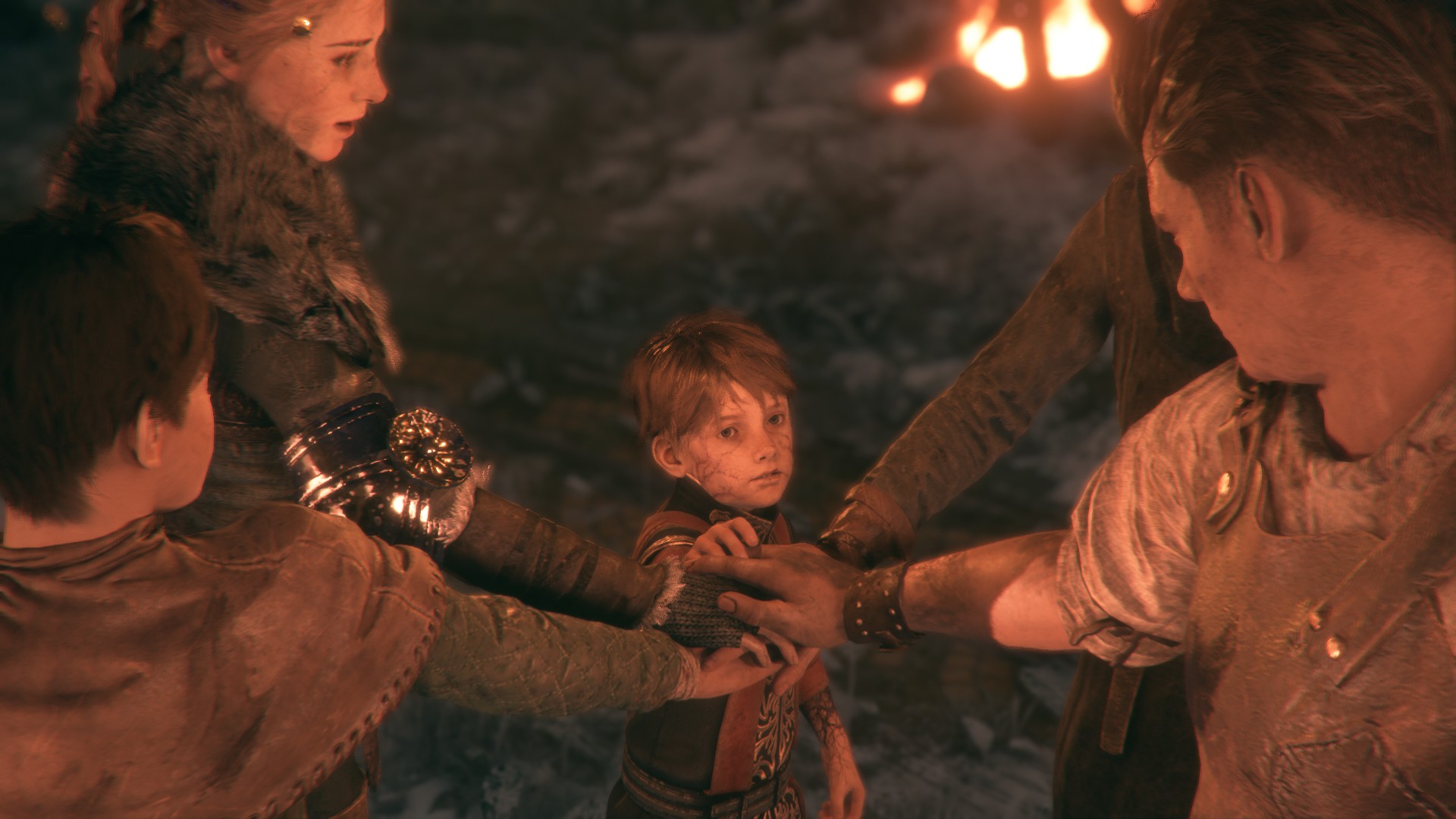 Hugo, Amicia et leurs amis dans A Plague Tale
