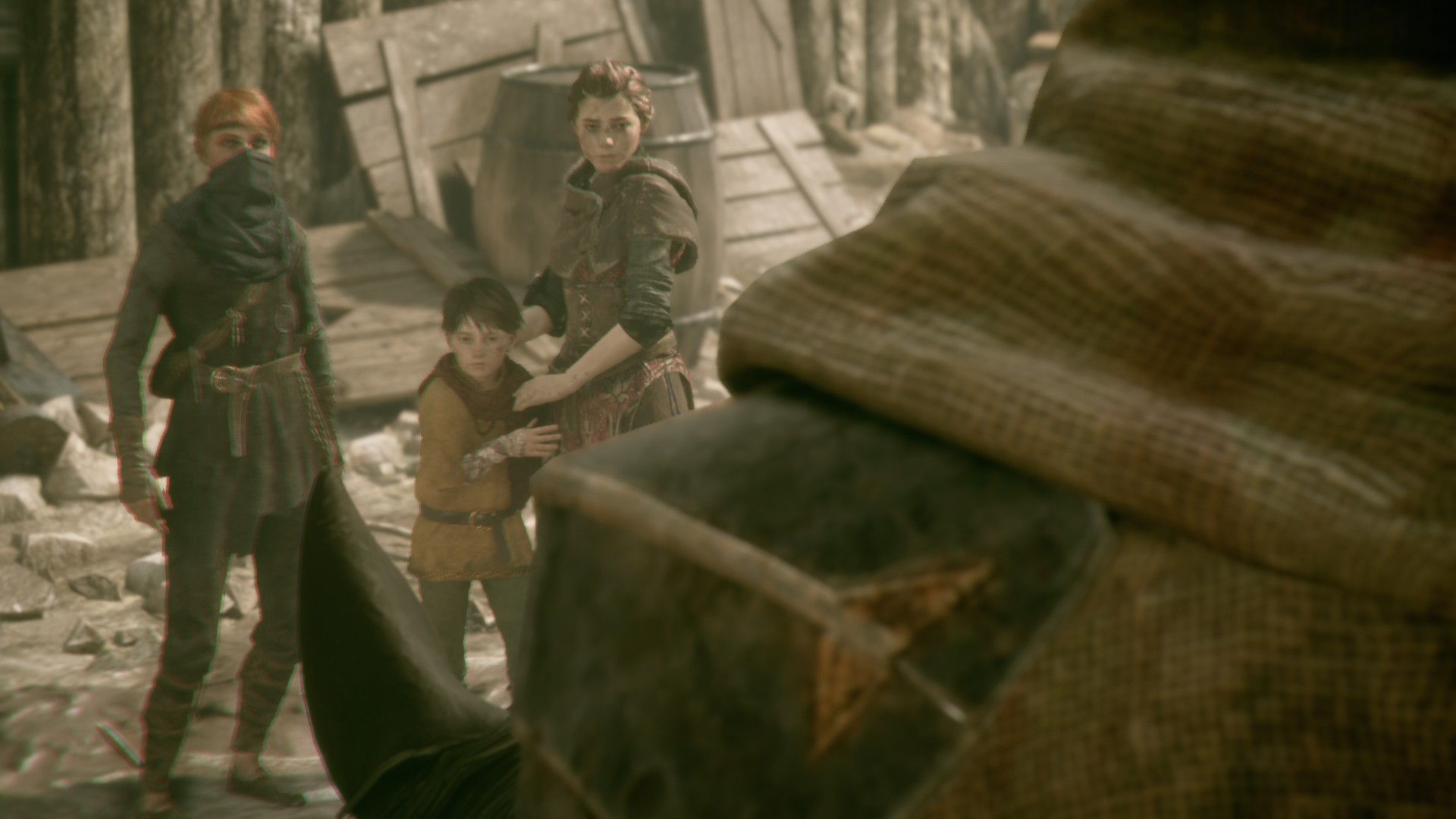 Amicia, Hugo et Melie dans A Plague Tale Innocence